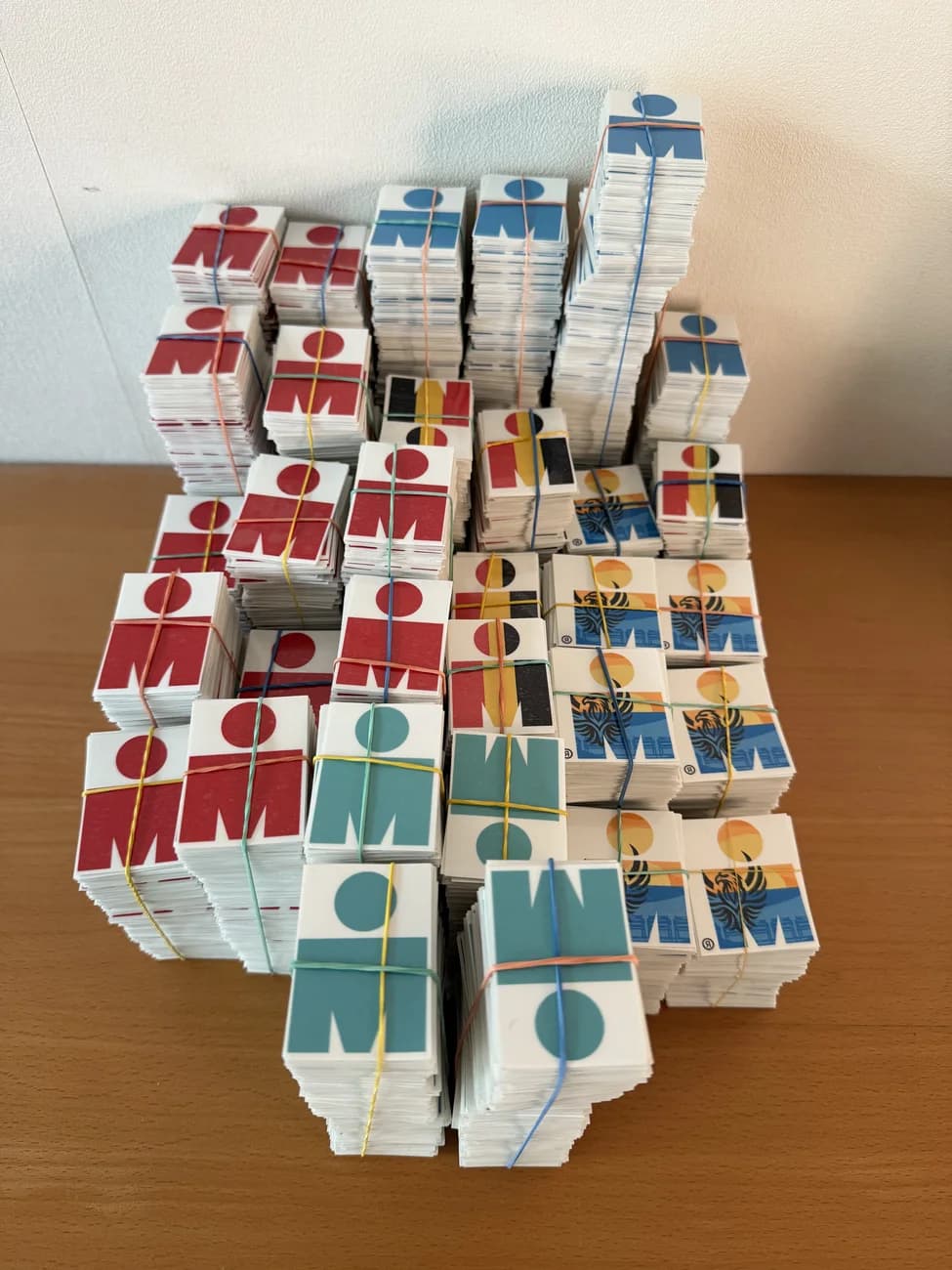 A large branded bulk production run of temporary tattoo sheets