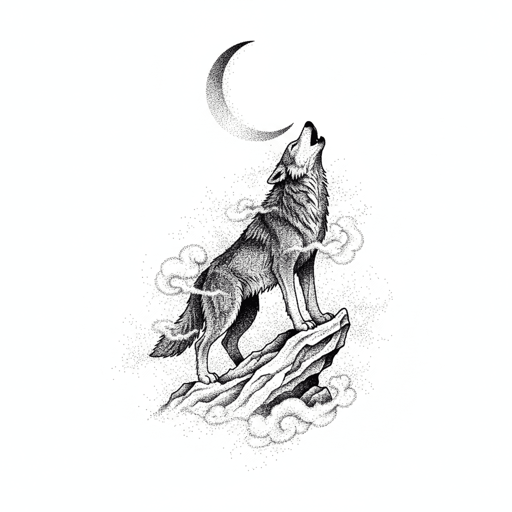 Dotwork wolf — Dotwork / Stippling