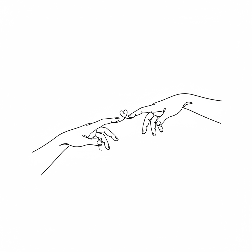 One-line hands — Linework