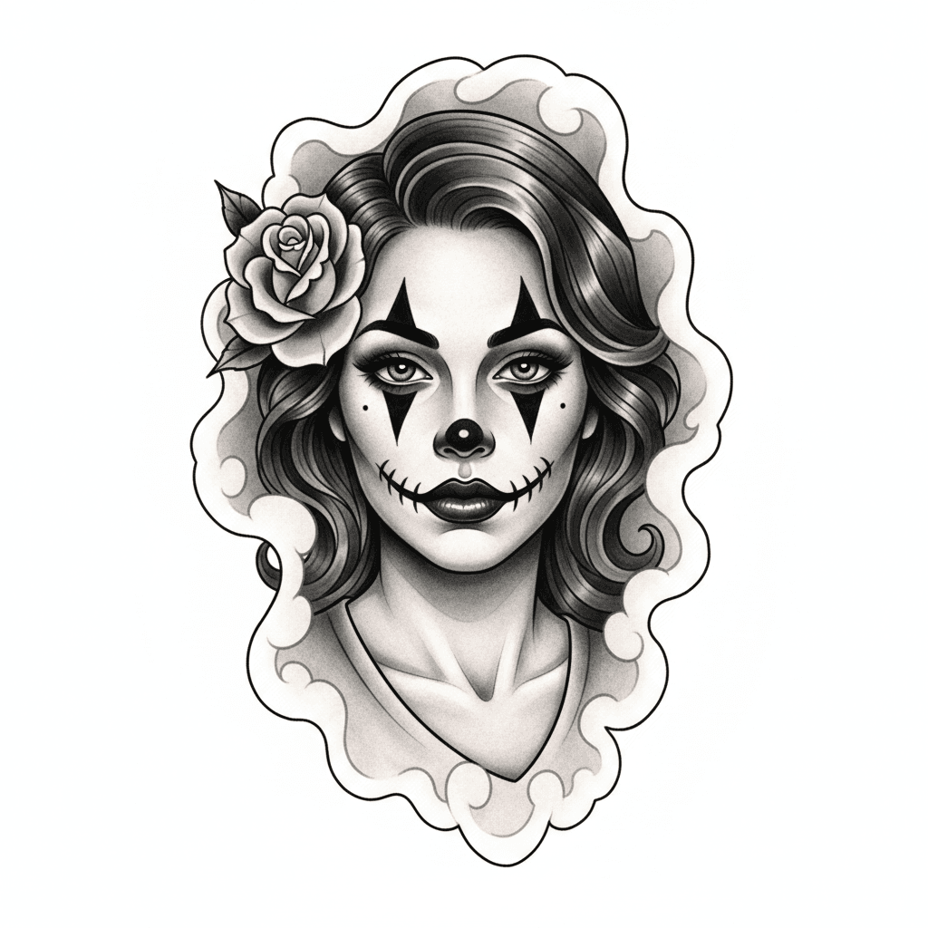 Payasa portrait — Chicano
