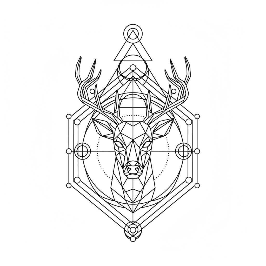 Stag & tree of life — Geometric