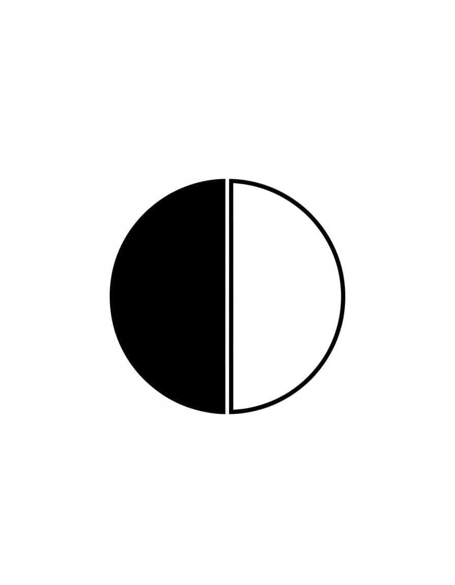Blackwork Halved Circle Temporary Tattoo