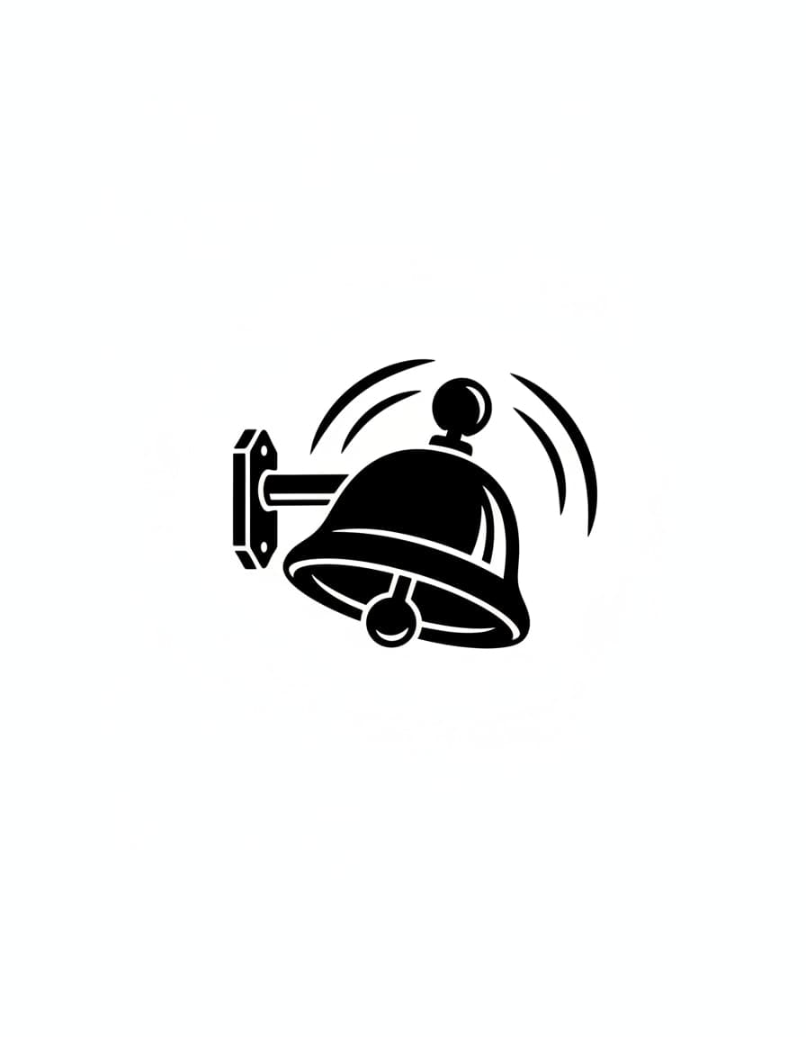 Blackwork Last Call Bell Temporary Tattoo
