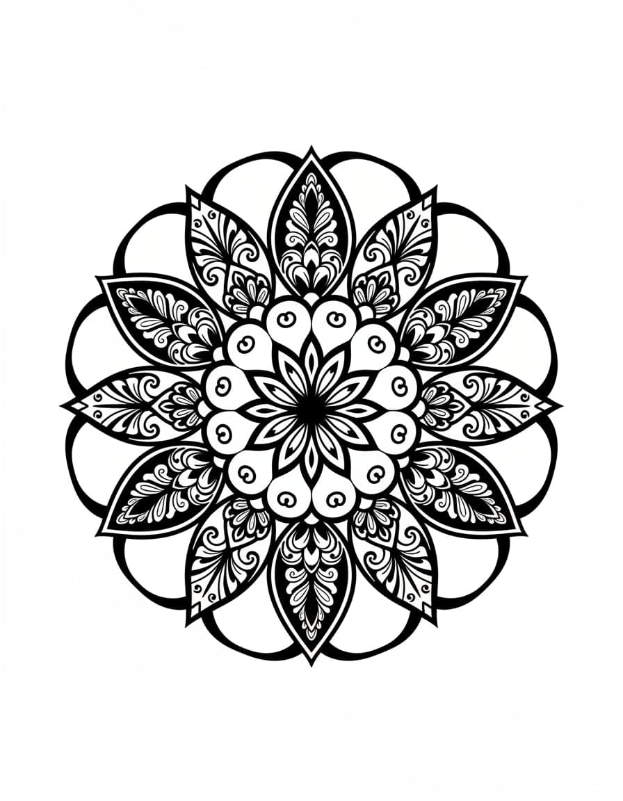 Blackwork Paisley Mandala Temporary Tattoo