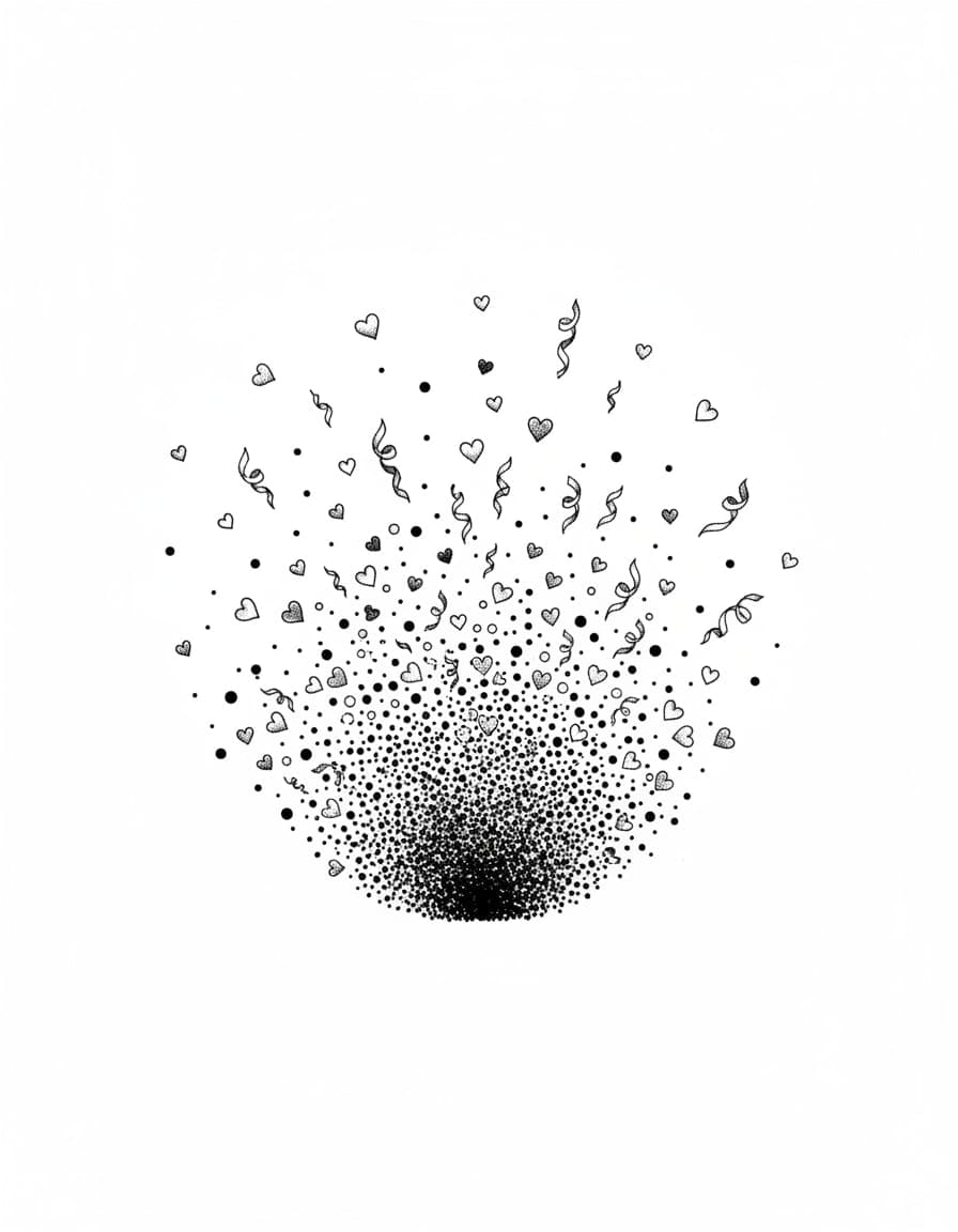 Dotwork Confetti Toss Temporary Tattoo — view 1