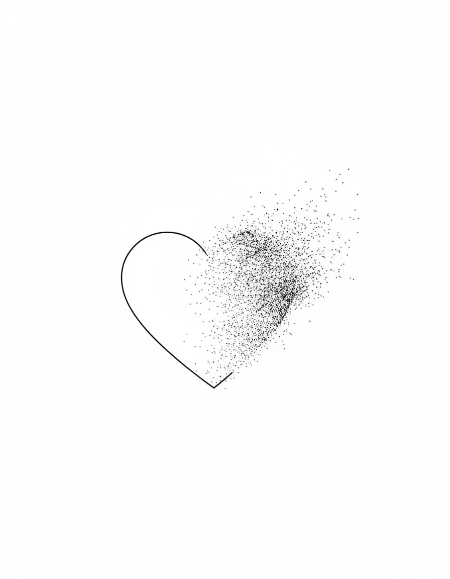 Dotwork Fading Heart Temporary Tattoo — view 1