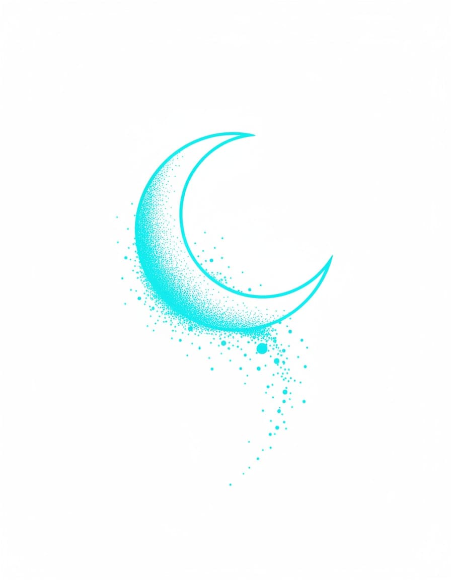 Fluo Moon Dots Temporary Tattoo