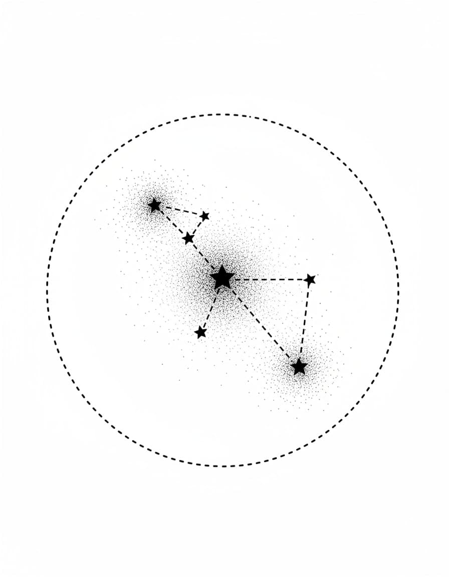 Dotwork Orion Constellation Temporary Tattoo — view 1