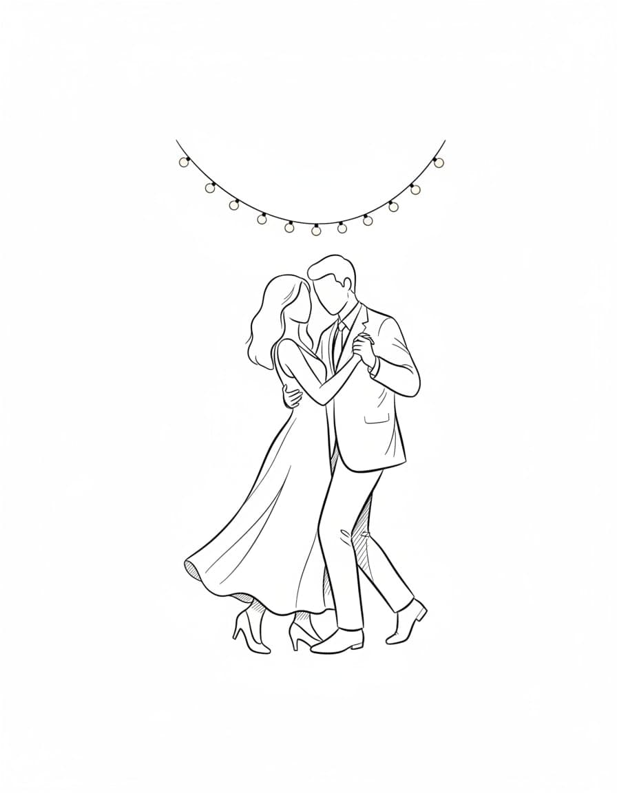Fine Line First Dance Lines Temporary Tattoo — view 1