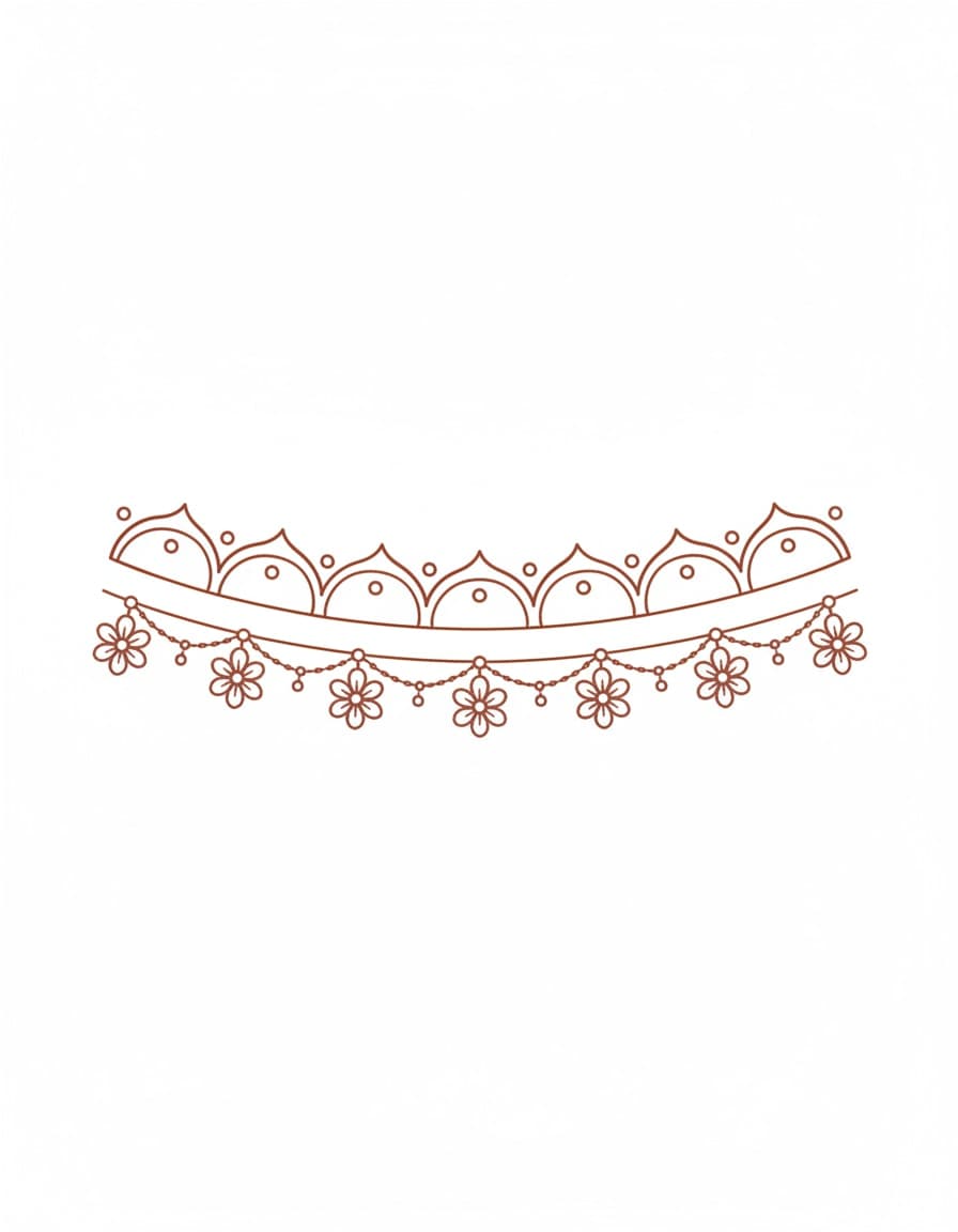 Henna-Style Bridal Band Temporary Tattoo — view 1