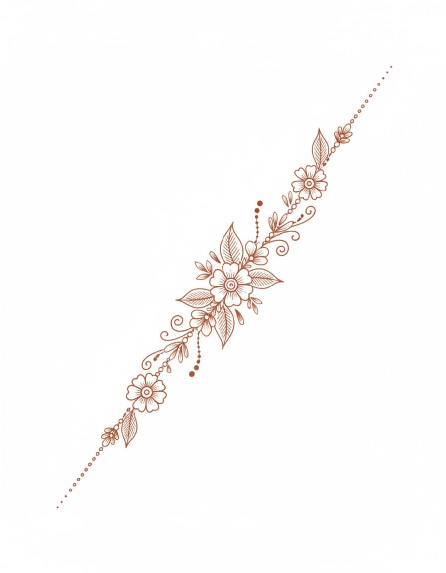 Henna-Style Toe Ring Chain Temporary Tattoo — view 1