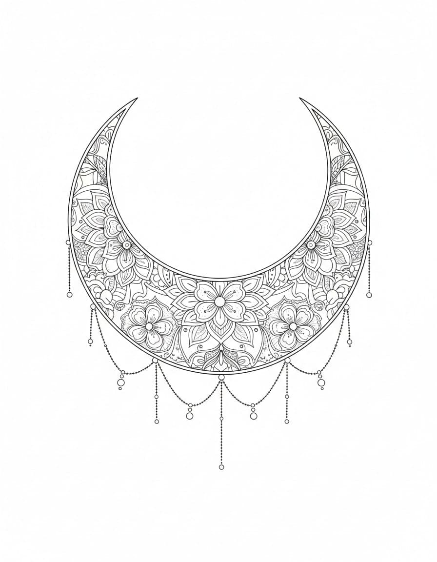 Fine Line Mandala Crown Piece Temporary Tattoo — view 1