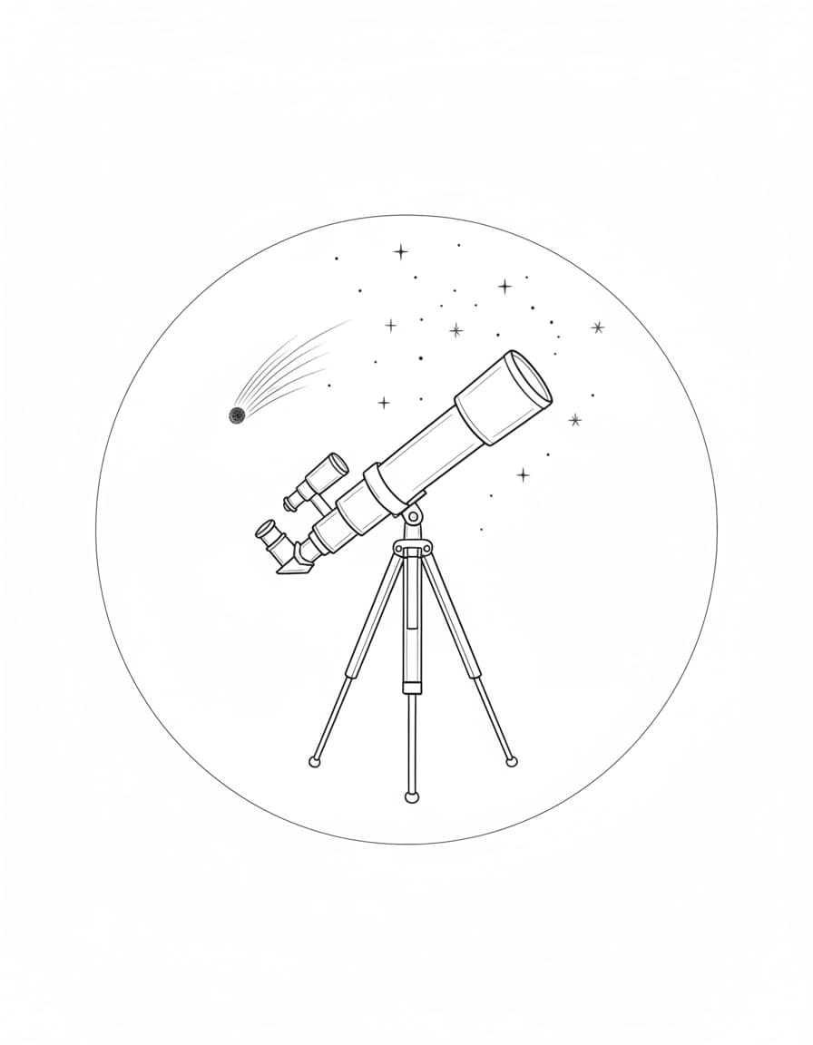 Fine Line Telescope and Stars Temporary Tattoo — view 1