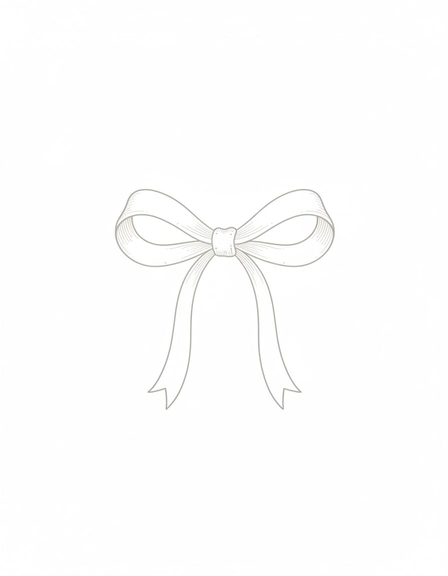 White Bow Ribbon Temporary Tattoo — view 1