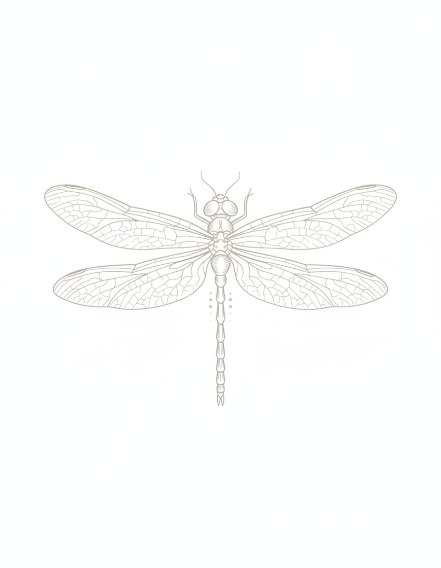 White Dragonfly Temporary Tattoo — view 1