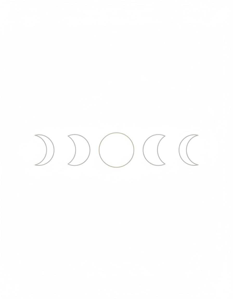 White Moon Phases Temporary Tattoo — view 1
