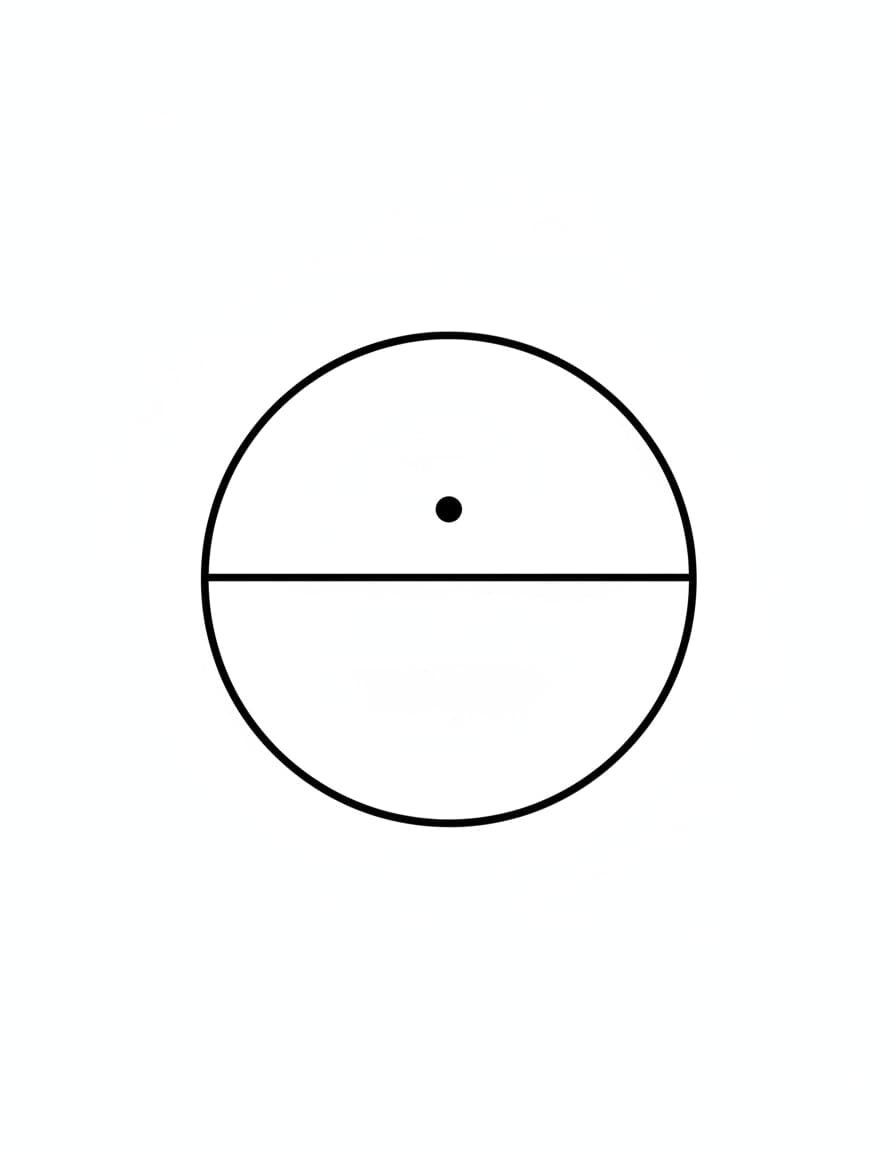 Geometric Horizon Circle Temporary Tattoo