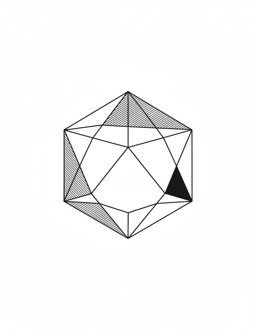 Geometric Icosahedron Temporary Tattoo — view 1