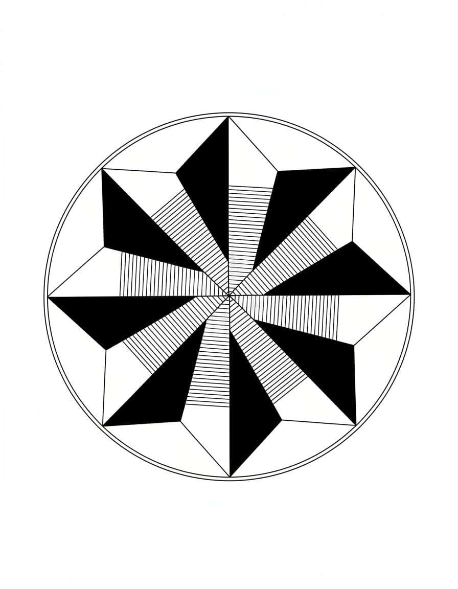 Geometric Kaleidoscope Star Temporary Tattoo — view 1