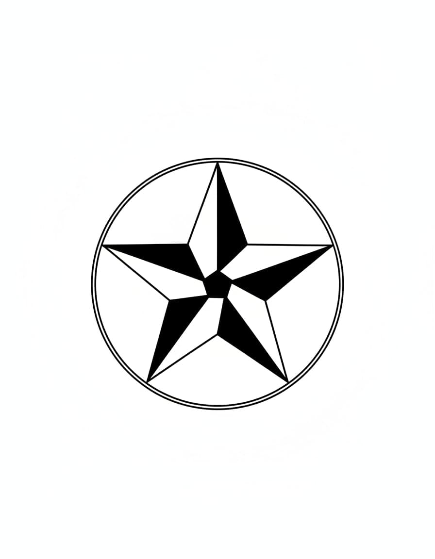 Geometric Nautical Star Temporary Tattoo — view 1