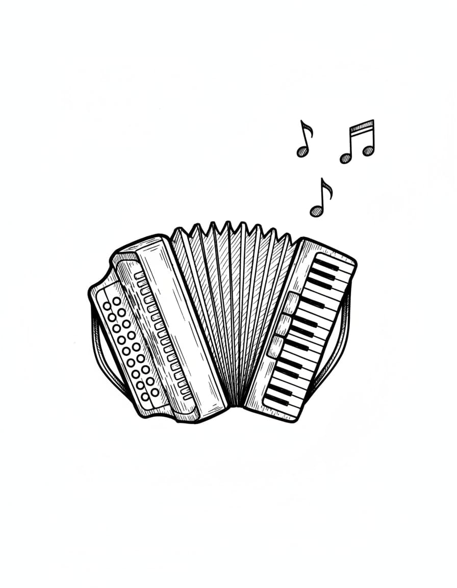 Illustrative Accordion Waltz Temporary Tattoo