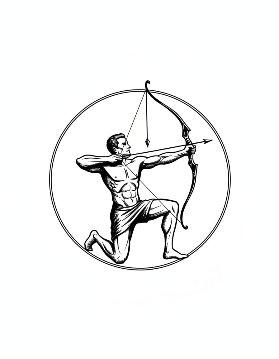 Illustrative Archer Silhouette Temporary Tattoo