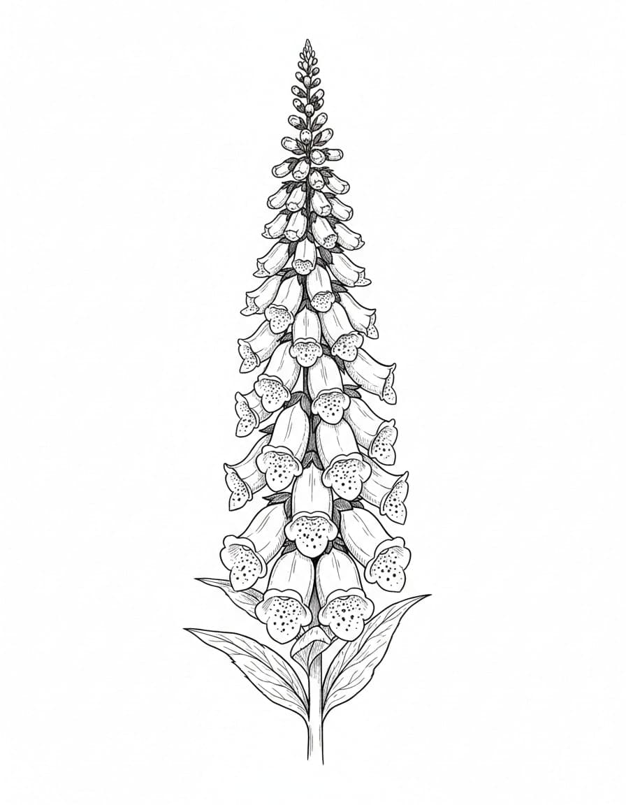 Illustrative Foxglove Spire Temporary Tattoo