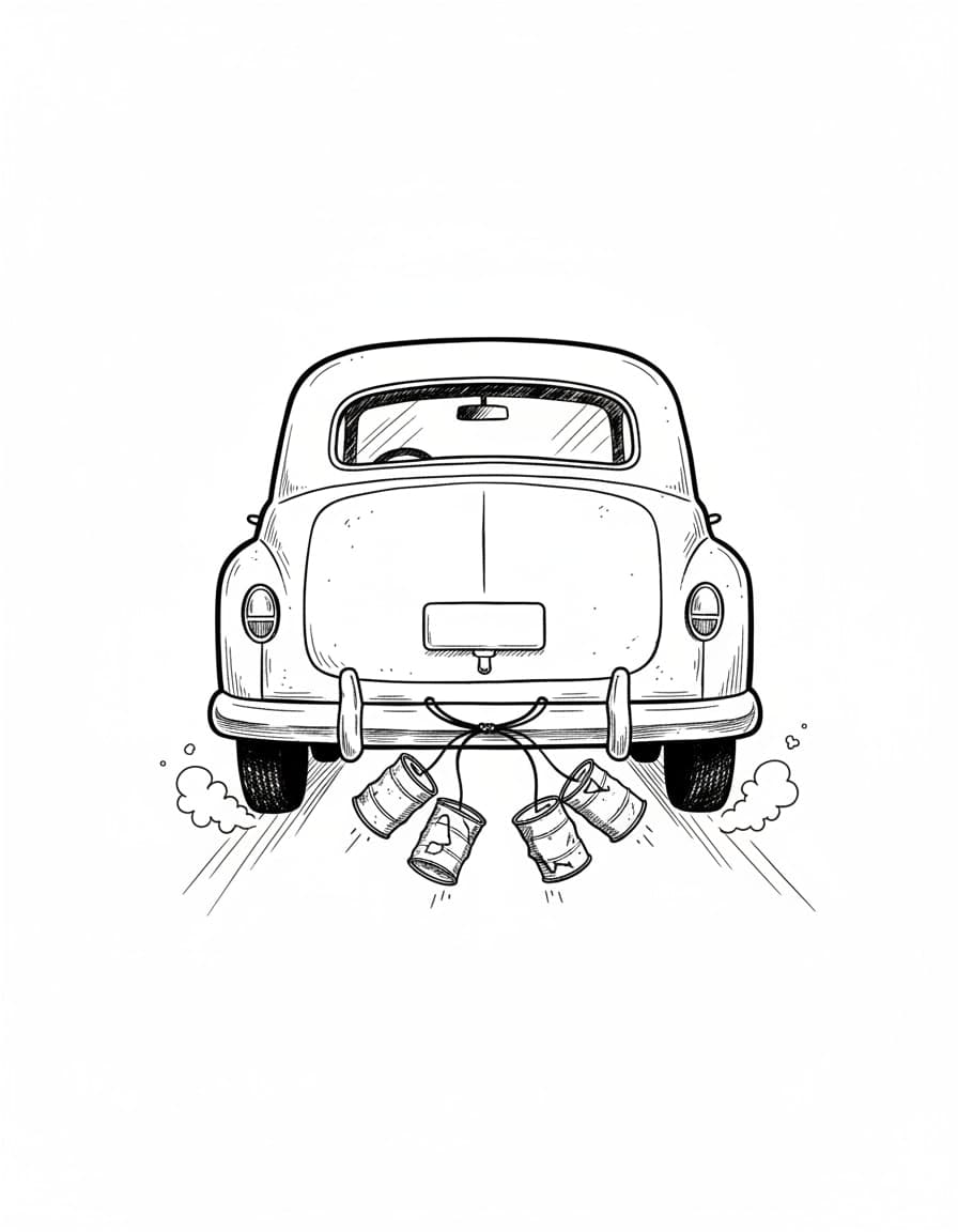 Illustrative Getaway Car Cans Temporary Tattoo