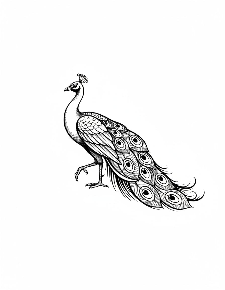 Illustrative Peacock Strut Temporary Tattoo