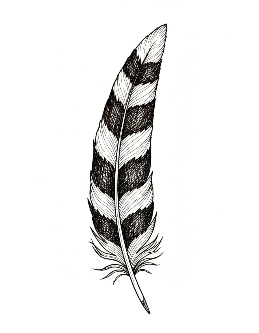 Illustrative Pheasant Feather Temporary Tattoo — view 1