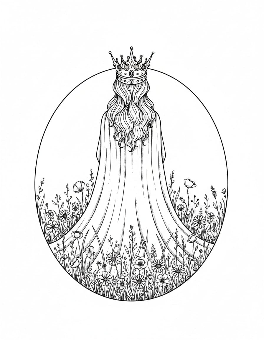 Illustrative Queen of Wildflowers Temporary Tattoo