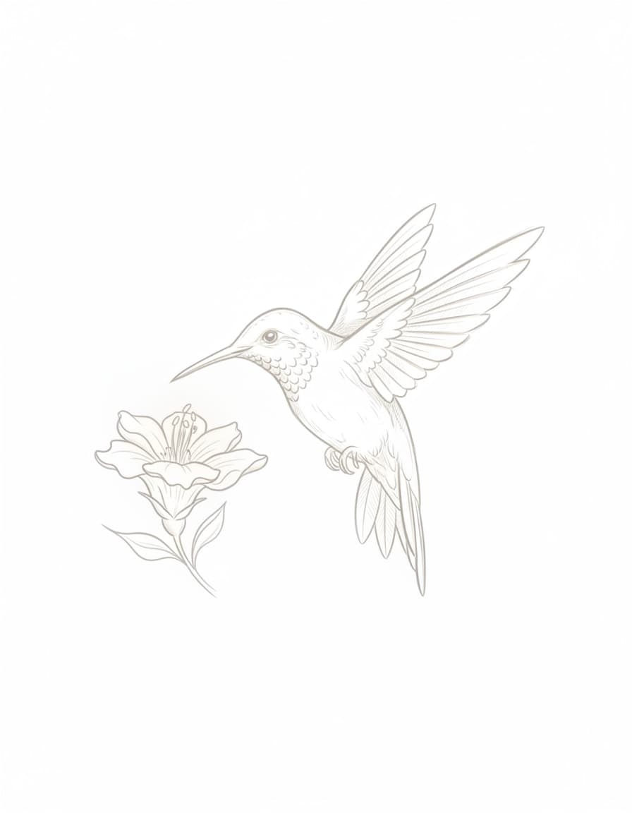 White Hummingbird Temporary Tattoo