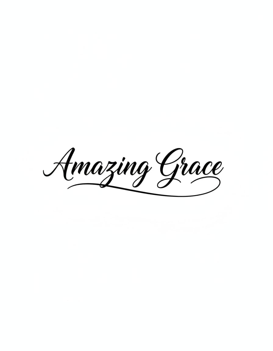 Amazing Grace Script Temporary Tattoo