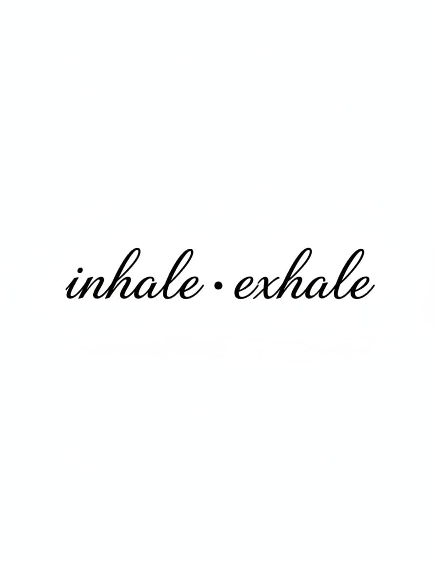 Inhale Exhale Script Temporary Tattoo — view 1