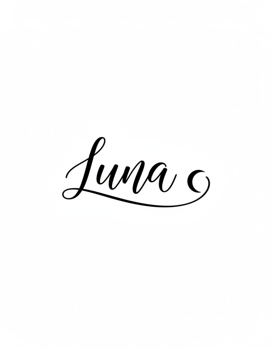 Luna Script with Moon Temporary Tattoo