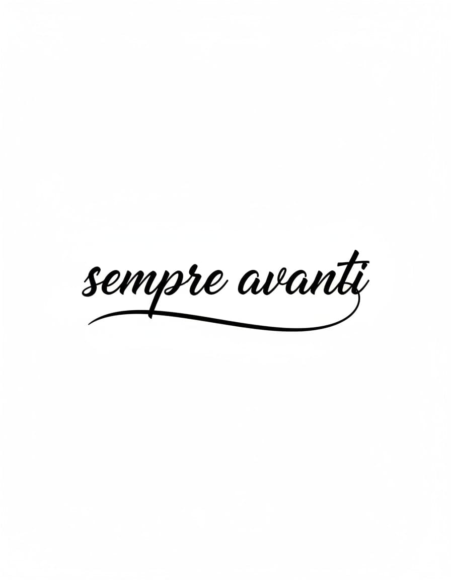 Sempre Avanti Script Temporary Tattoo