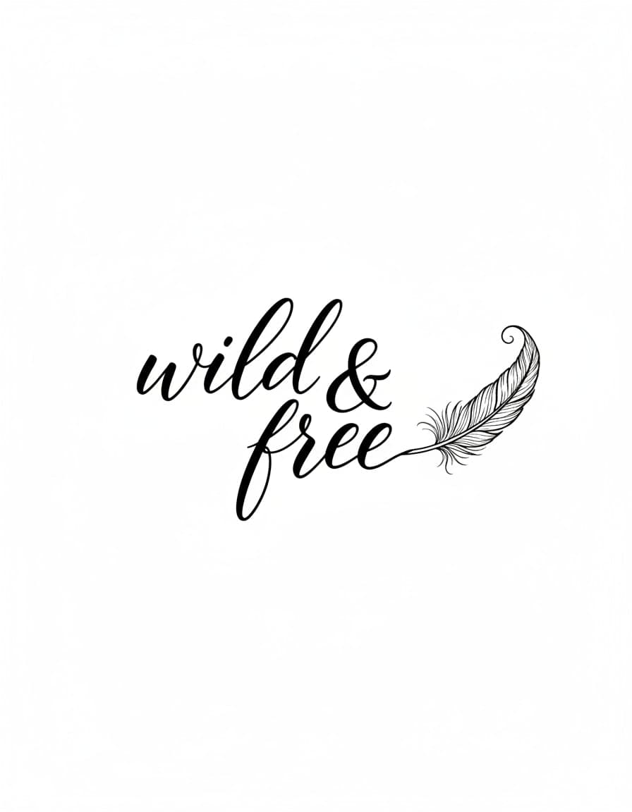 Wild and Free Script Temporary Tattoo — view 1