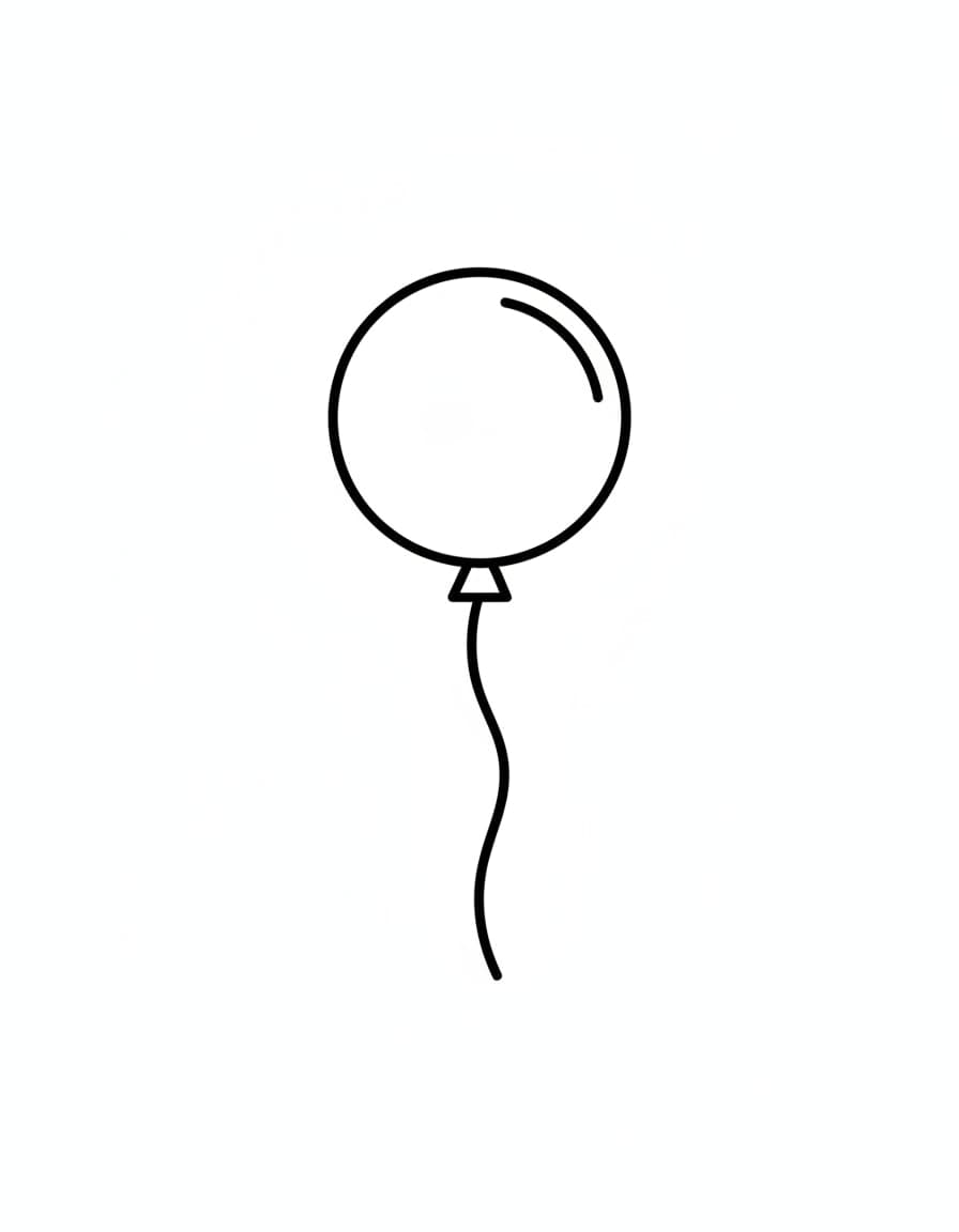 Minimalist Balloon on a String Temporary Tattoo — view 1