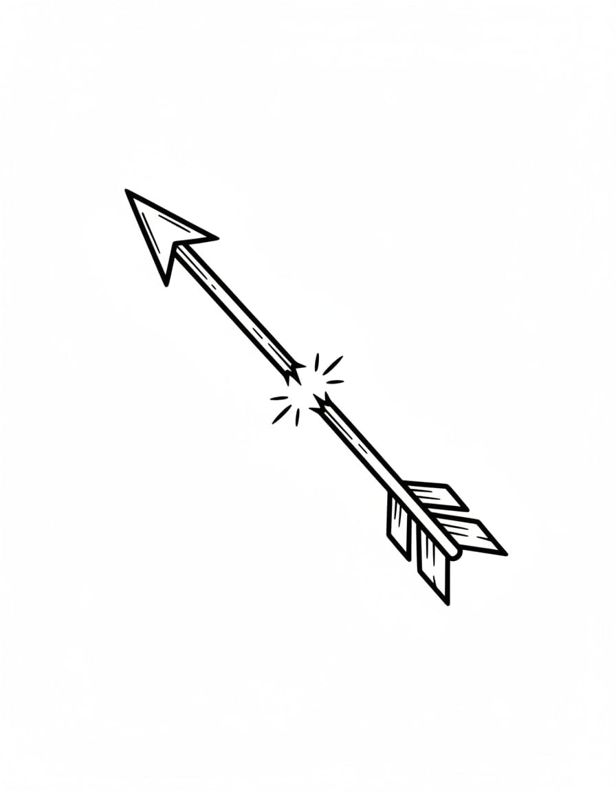 Minimalist Broken Arrow Temporary Tattoo — view 1