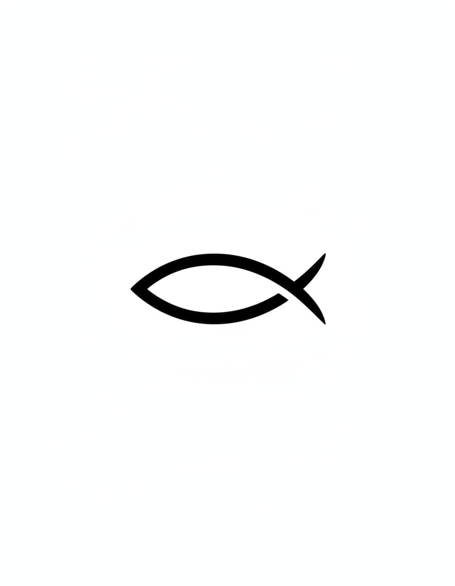 Minimalist Ichthys Fish Temporary Tattoo — view 1