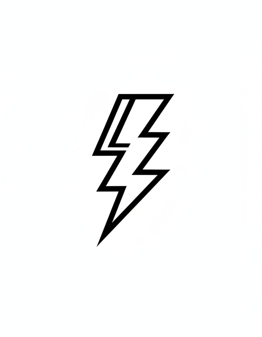Minimalist Lightning Bolt Temporary Tattoo — view 1