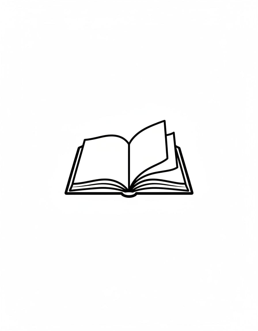 Minimalist Open Book Temporary Tattoo