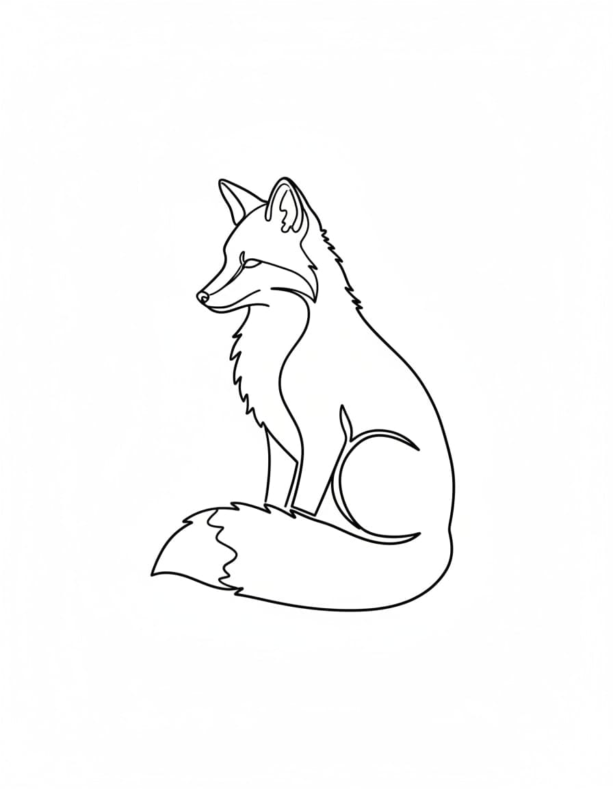 Minimalist Quiet Fox Temporary Tattoo