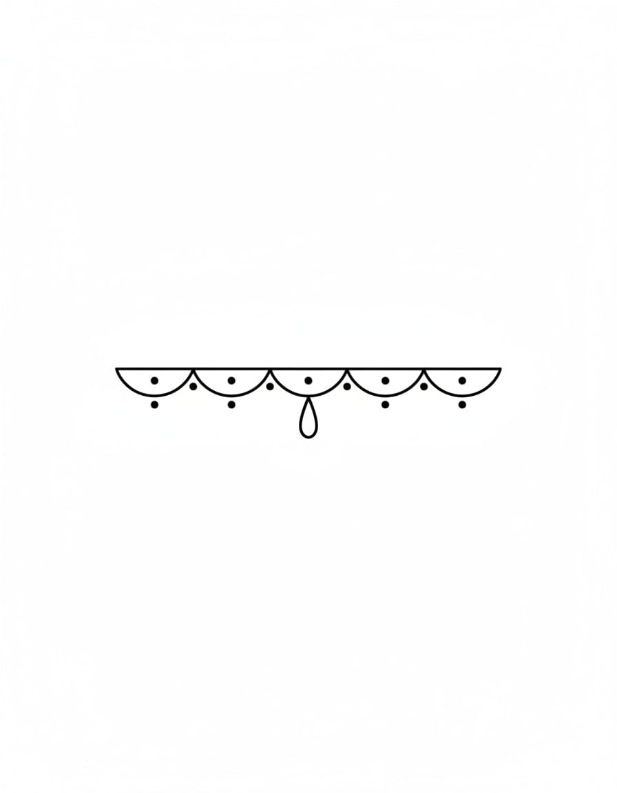 Minimalist Simple Scallop Band Temporary Tattoo