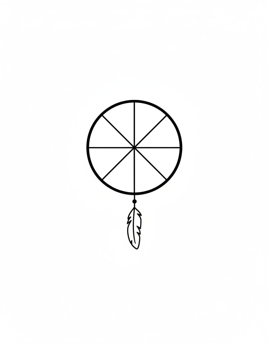 Minimalist Tiny Dream Catcher Temporary Tattoo — view 1