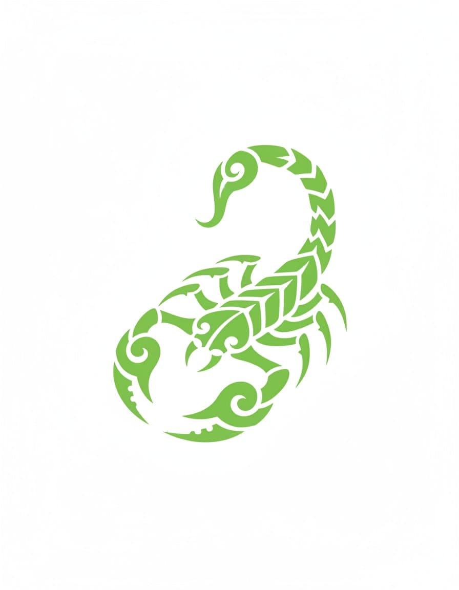 Fluo Tribal Scorpion Temporary Tattoo