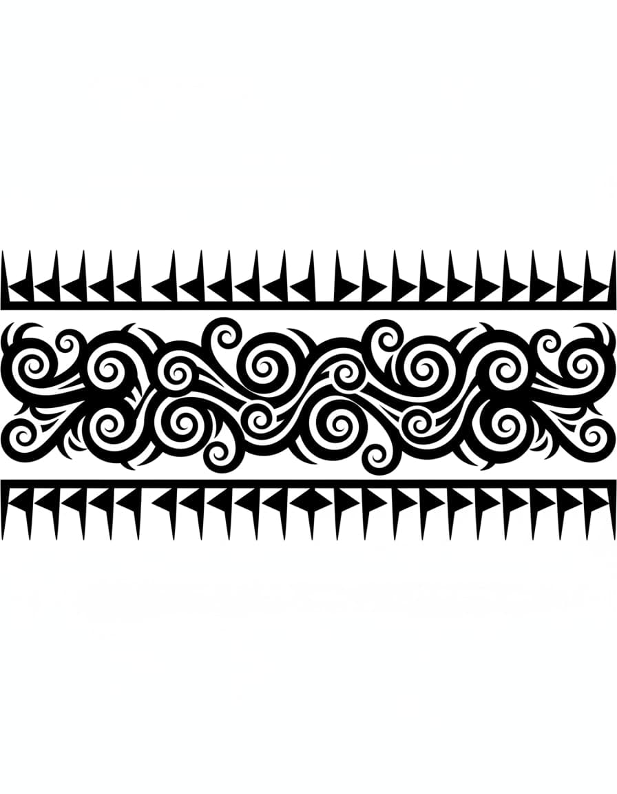 Polynesian-Style Ankle Band Temporary Tattoo — view 1