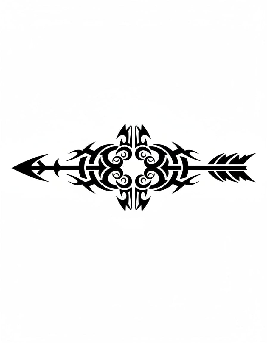 Tribal Tribal Double Arrow Temporary Tattoo