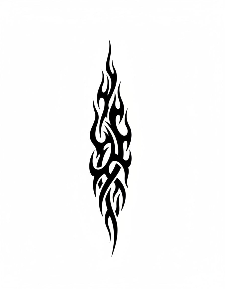 Tribal Tribal Flame Rising Temporary Tattoo