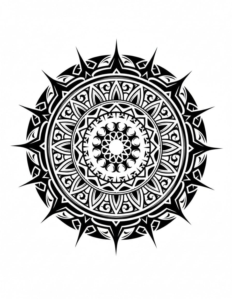 Tribal Tribal Mandala Temporary Tattoo